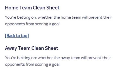 clean sheet in betting|Clean Sheet Betting Market Explained .